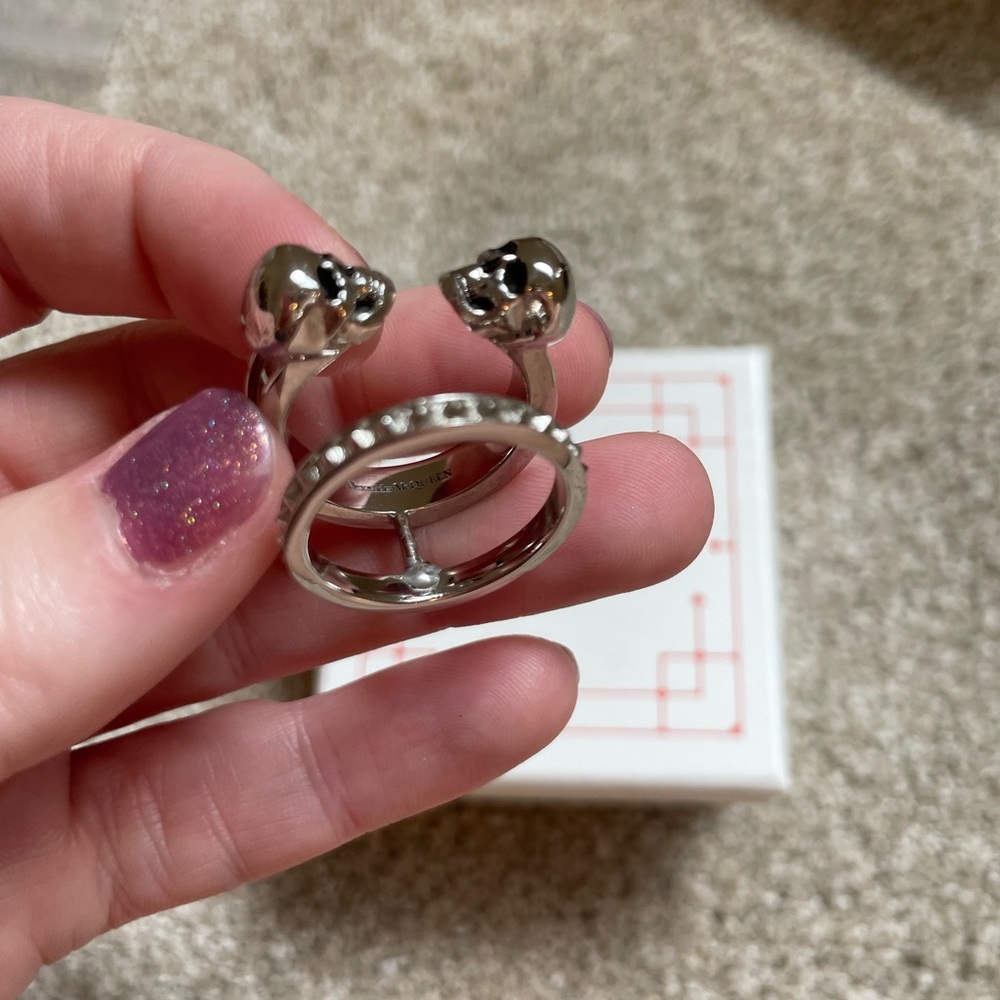 Alexander Mcqueen Double Skull Double Stack Ring - image 5